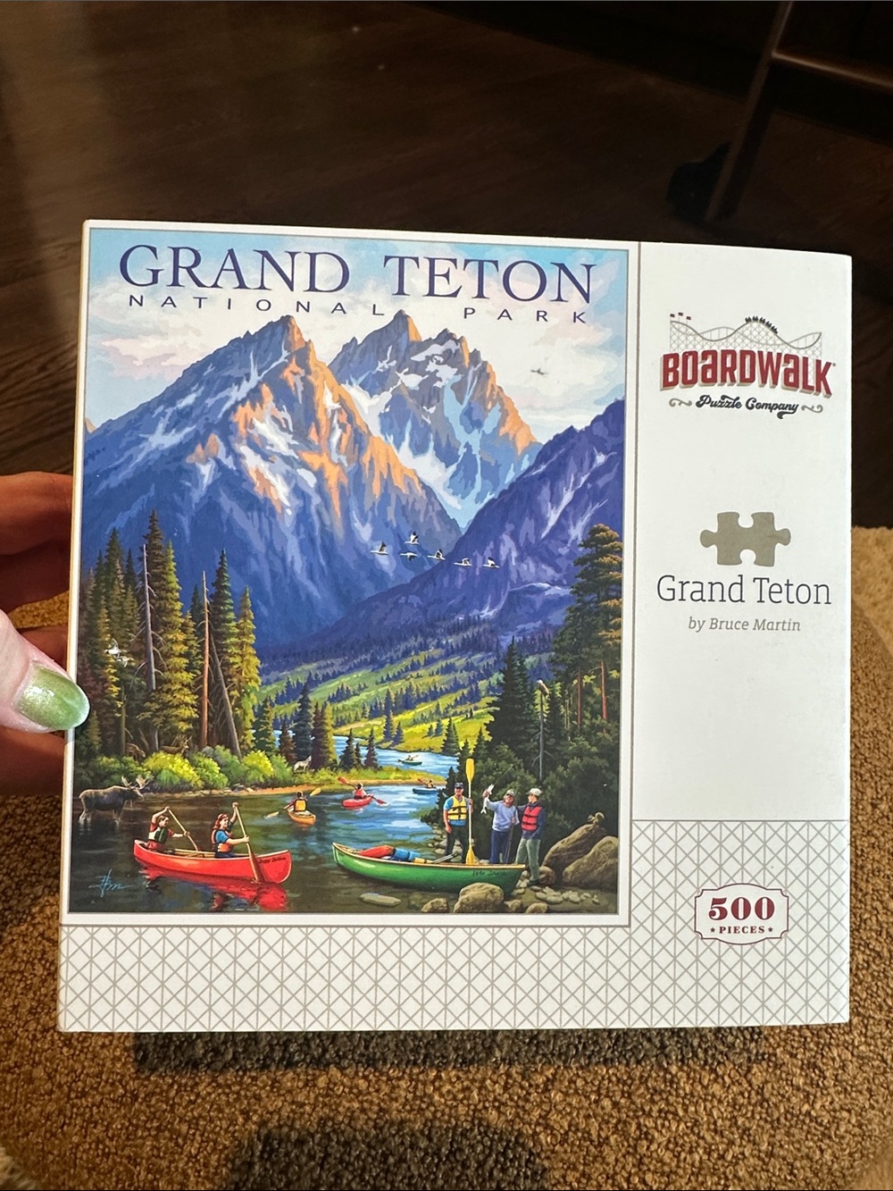 Boardwalk Grand Teton 500-Piece Jigsaw Puzzle - Scenic Blue Mountain Artwork